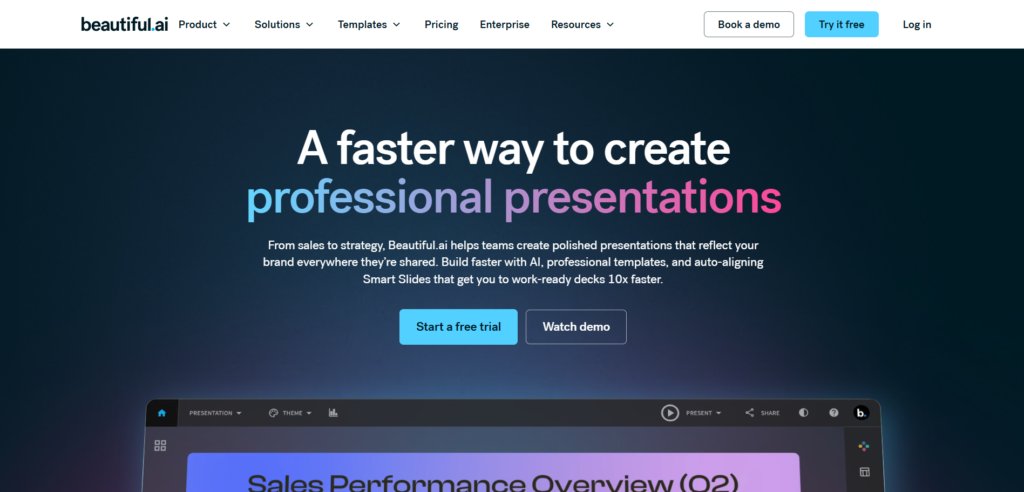 beautiful.ai website home