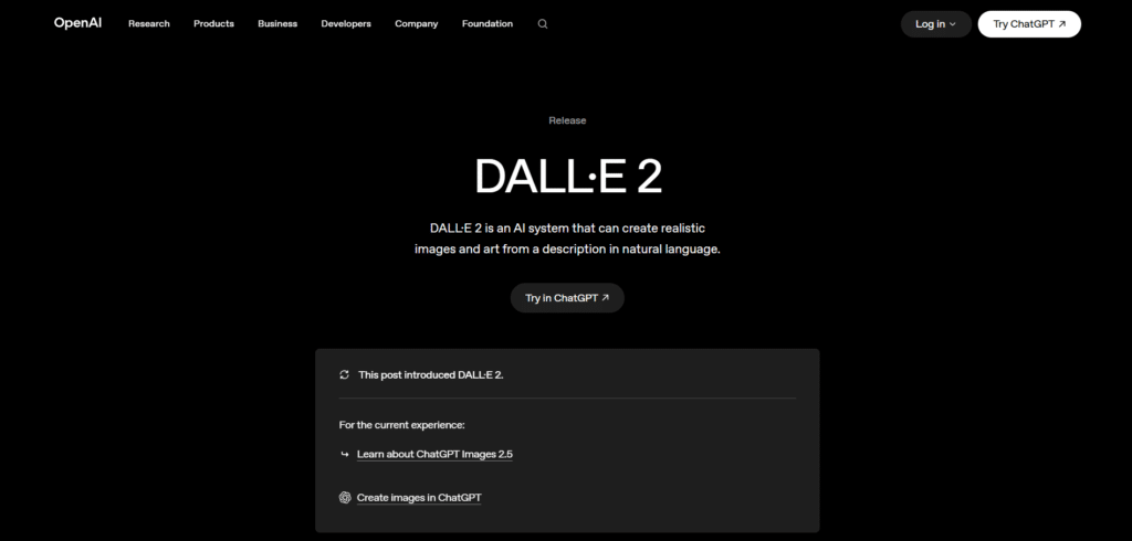 DALL E website home