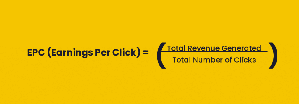 affiliate marketing EPC earnings per click formula
