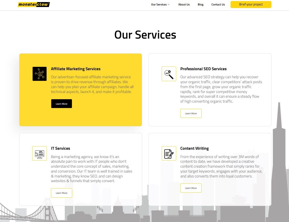 MonsterClaw Marketing services