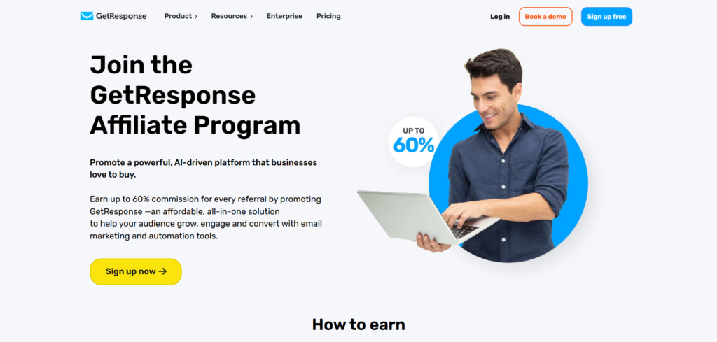 Get Response Affiliate Program website homepage