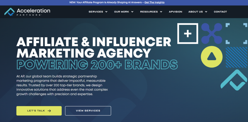 Accelaration Partnter homepage