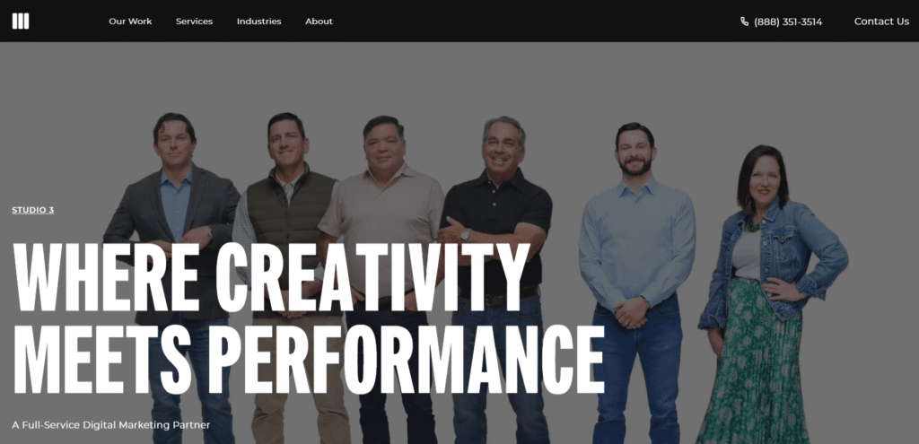 Studio 3 Marketing Webiste Homepage