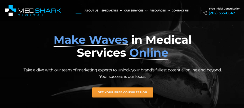 MedShark Digital Website Homepage