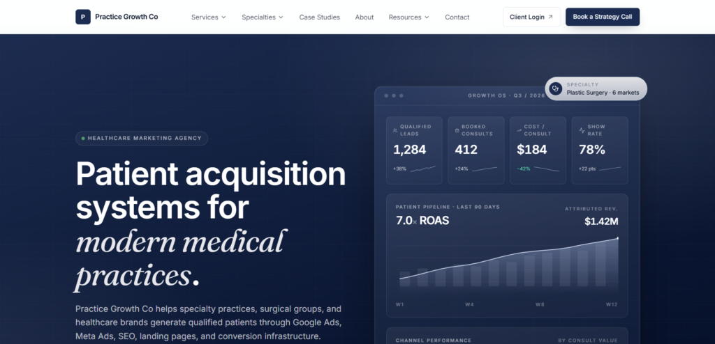 Practice Growth Website Homepage