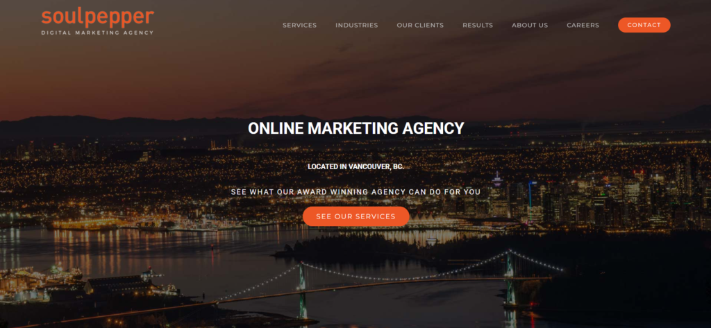 Soulpepper Digital Marketing Website Homepage