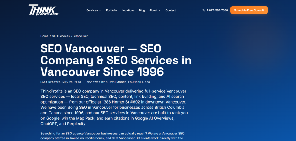 Think Profits Website Homepage