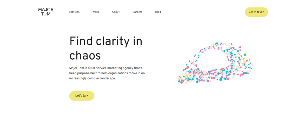 Major Tom Website Homepage