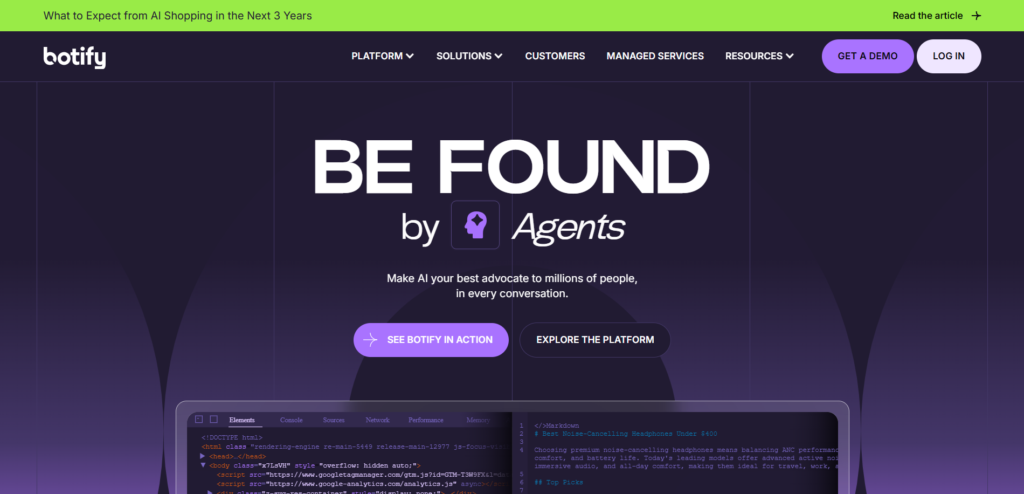 Botify Website Homepage