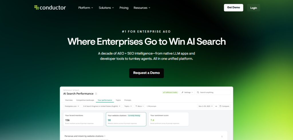 Conductor Website Homepage