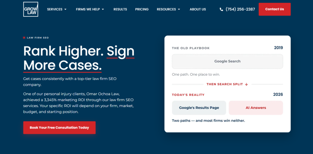 Grow Law Website Homepage