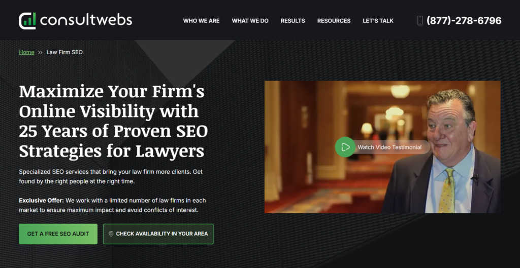 Consultwebs website homepage