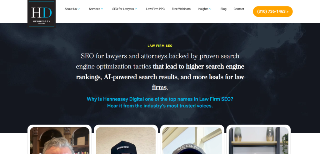 Hennessey Digital Website Homepage