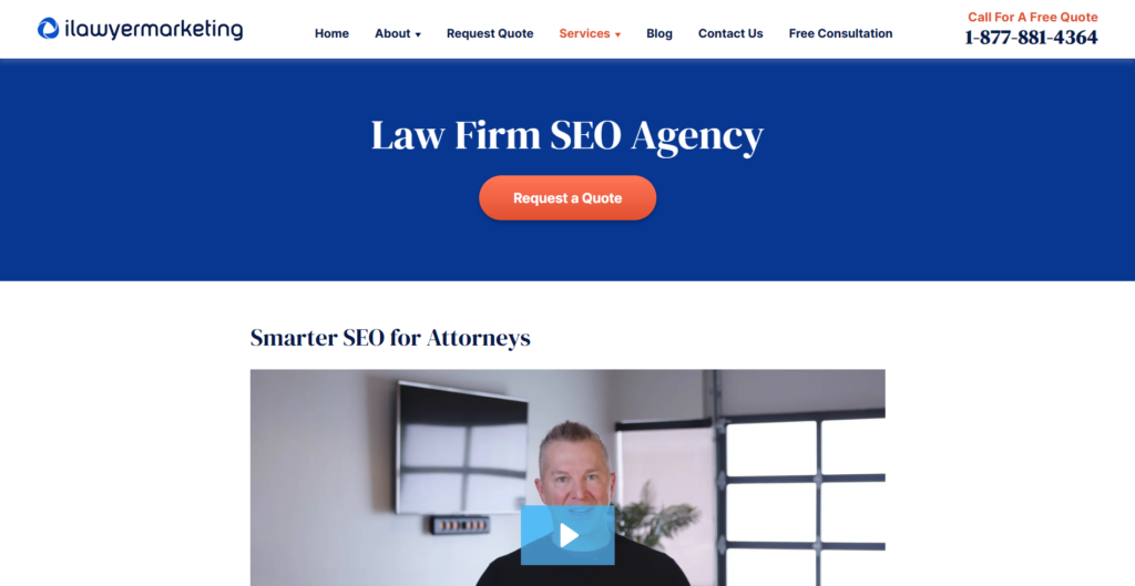 iLawyerMarketing website homepage