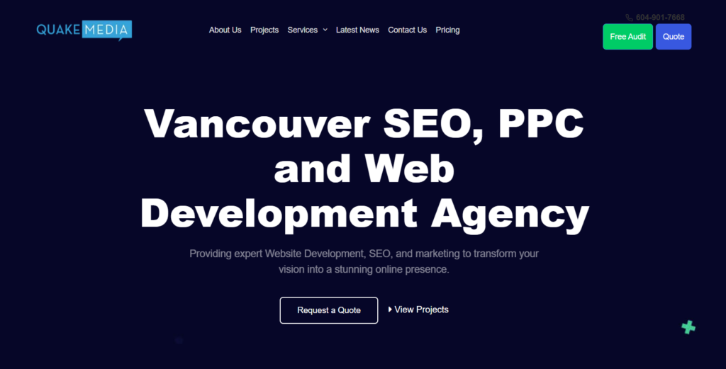 Quake Media Audit Tool website home