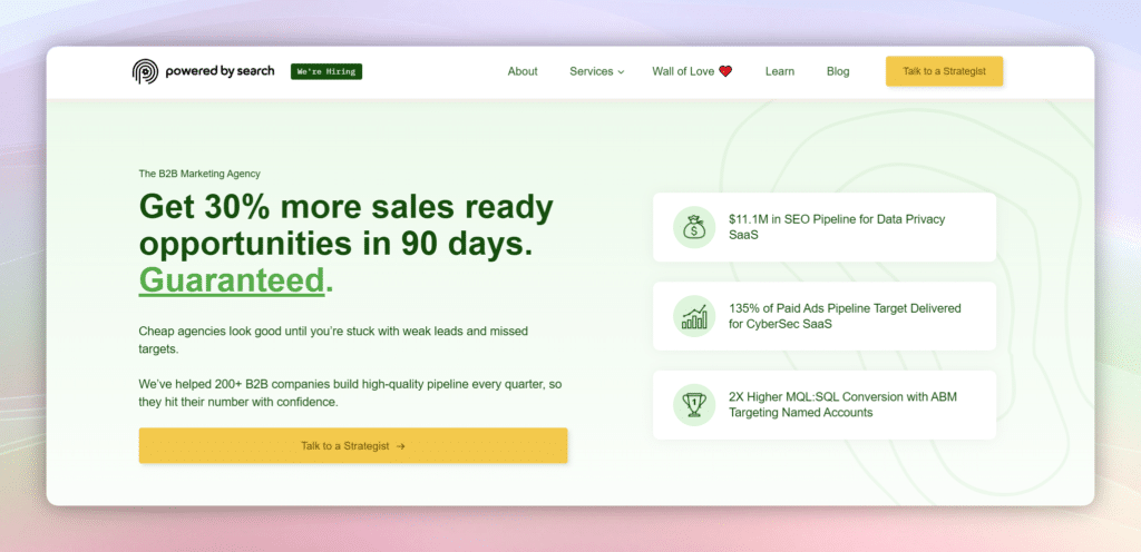 Powered by Search website homepage