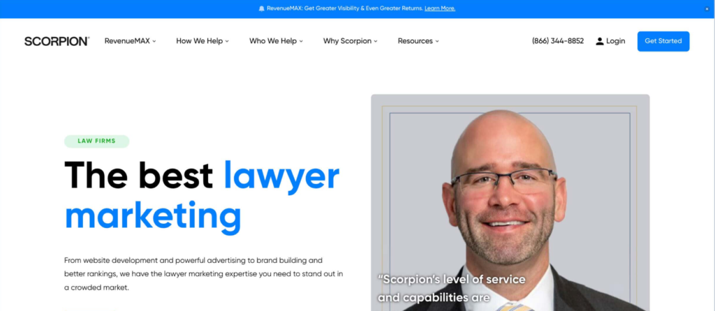Scorpion Website Homepage