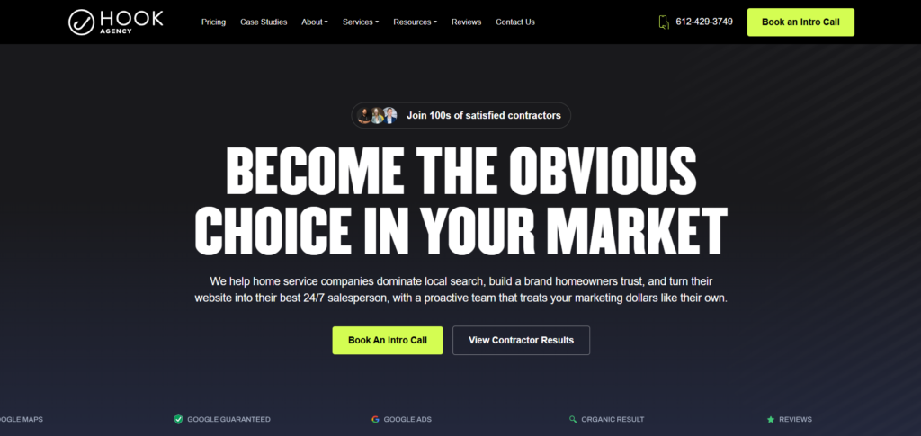 Hook Agency Wesite Homepage