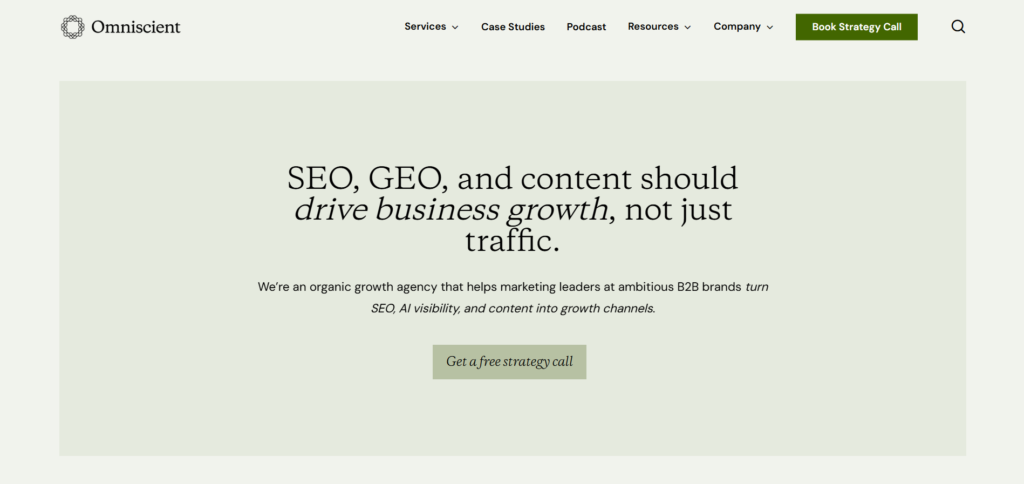 Omniscient Digital website homepage