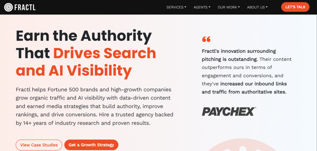 Fractl website homepage
