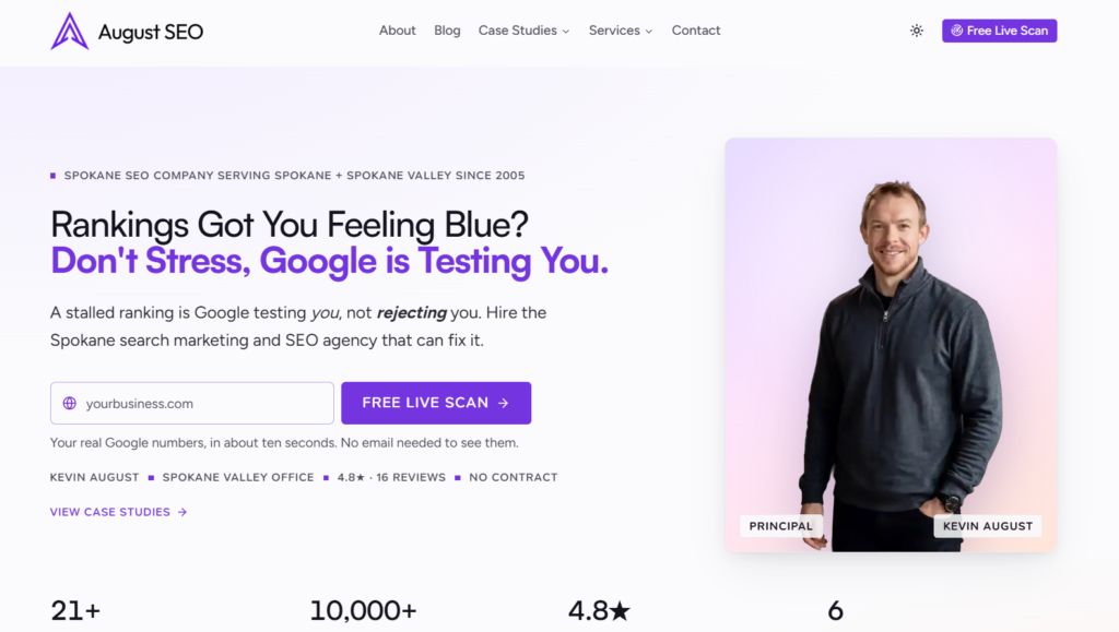 August SEO Website Home