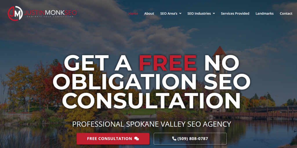 Justine Monk SEO Website Home