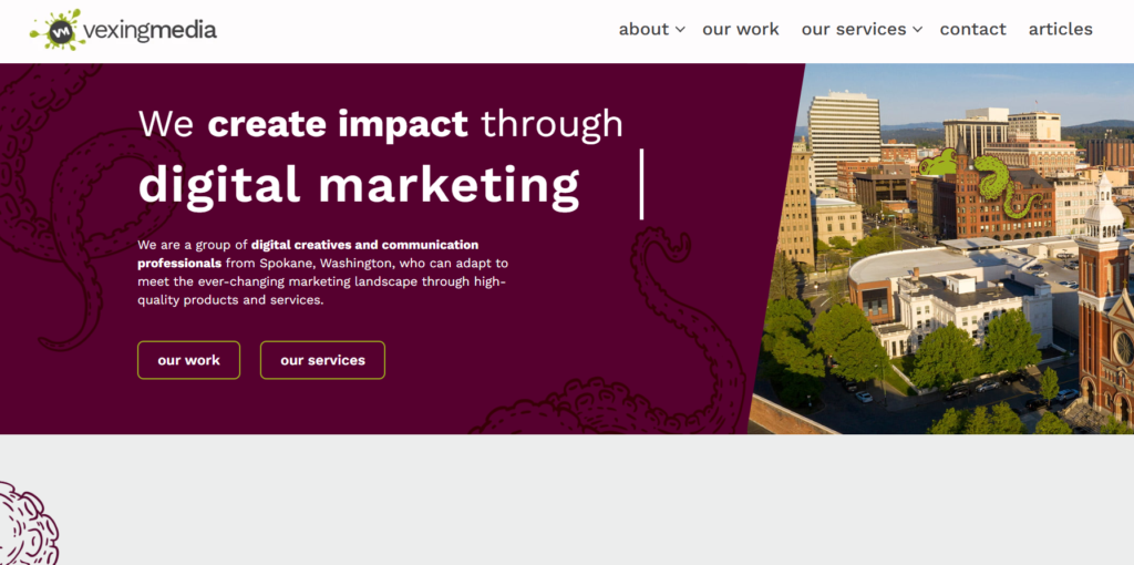 Vexing Media Website Home